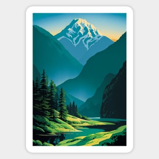 River in Summer in the Mountains Sticker